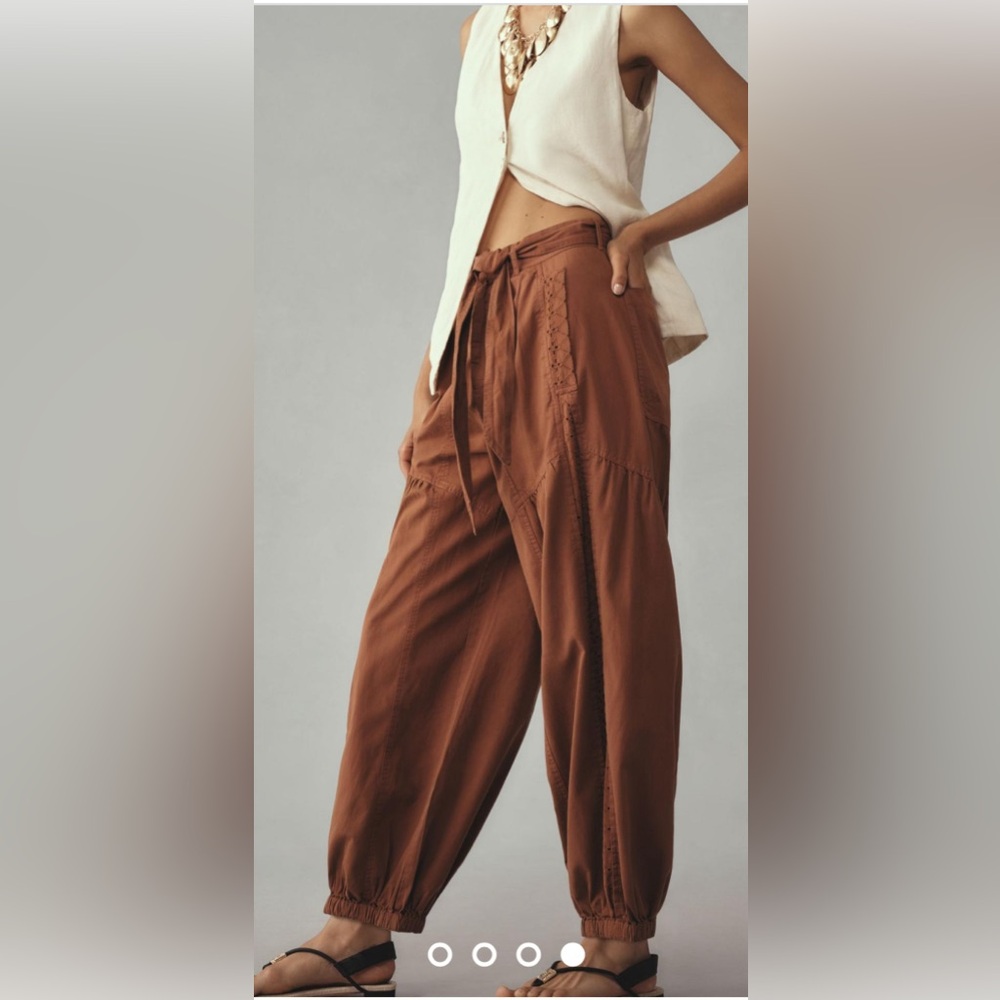 By Anthropologie Washed Eyelet Jogger Pants 
MEDIUM